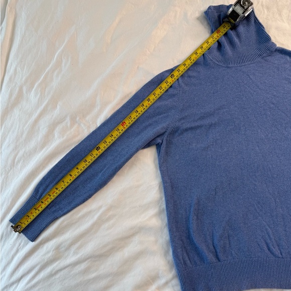 L.L.Bean Cotton Cashmere Turtleneck Sweater Blue Plus Size IX 1X - Picture 8 of 13